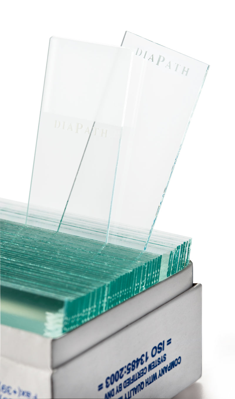 Dimpled Microscope Slide Microscope slides, bevelled edge, frosted marking area on both sides ...